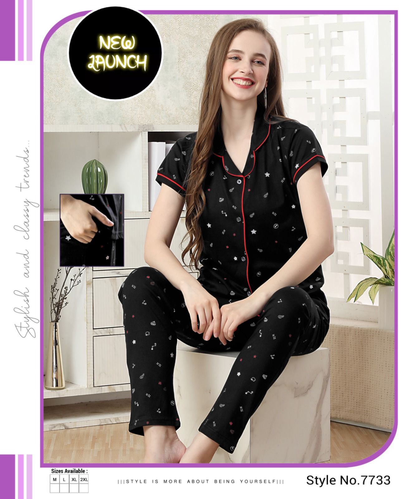 Summer Special Collar Ns Vol B506 Hosiery Cotton Night Suits
